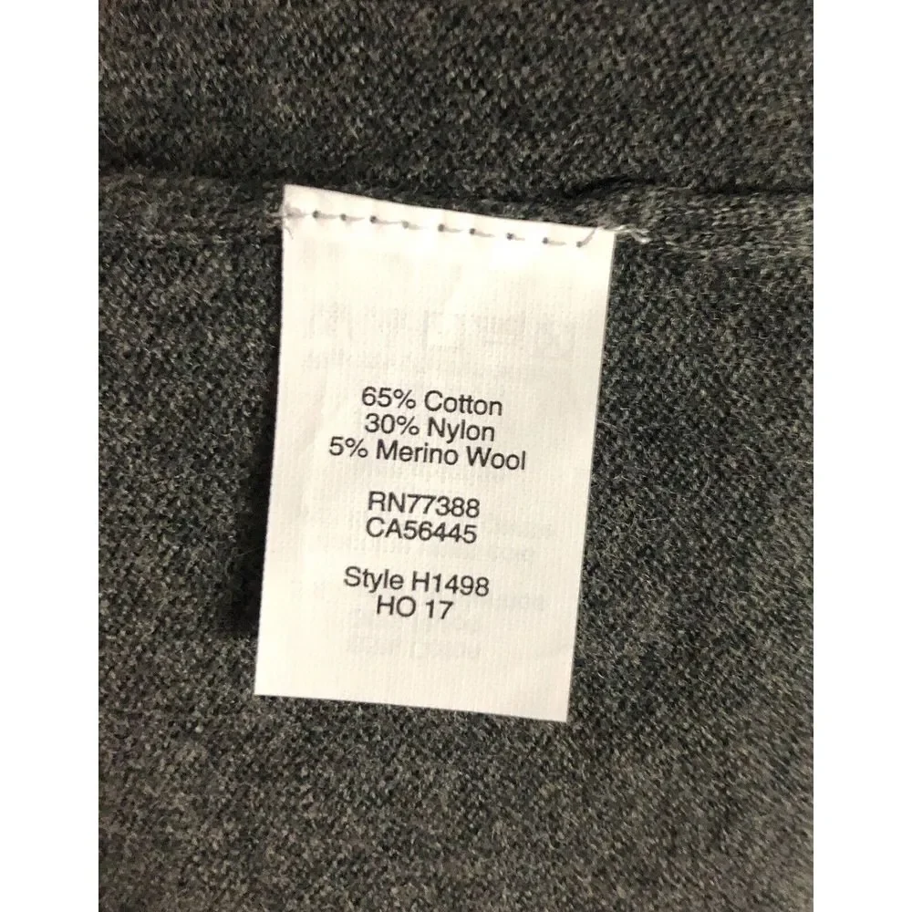 J. Crew Men's Size L Harbor Cotton Wool‎ Blend Knit Sweater  1/4 Neck Button Up